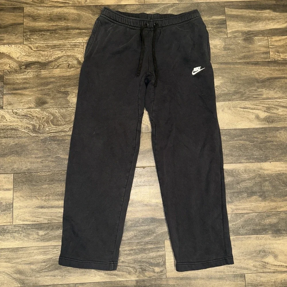 Nike Sweatpants Fleece Relaxed Regular Fit Men's Size M Black Athletic Wear